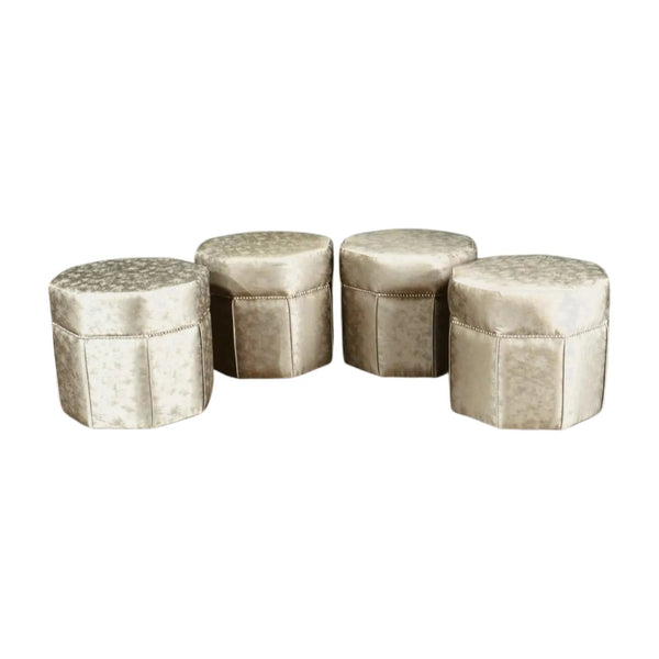 Eichholtz Fabric Covered stool in Grey (Set of 4) - REHAUS - Eichholtz