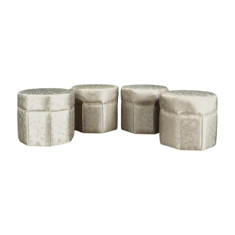 Eichholtz Fabric Covered stool in Grey (Set of 4) - REHAUS - Eichholtz