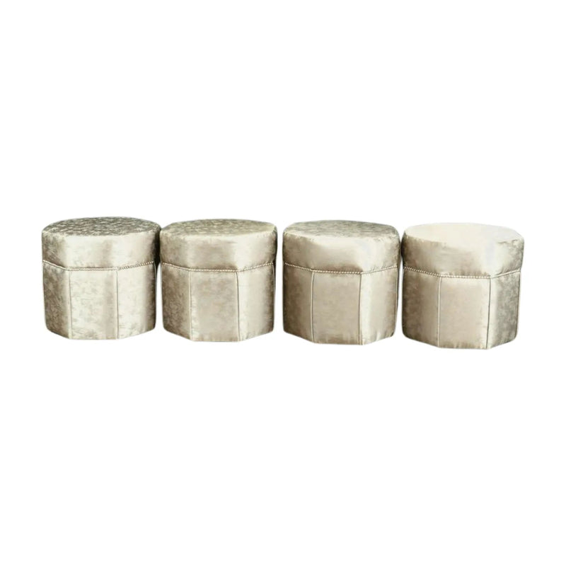 Eichholtz Fabric Covered stool in Grey (Set of 4) - REHAUS - Eichholtz