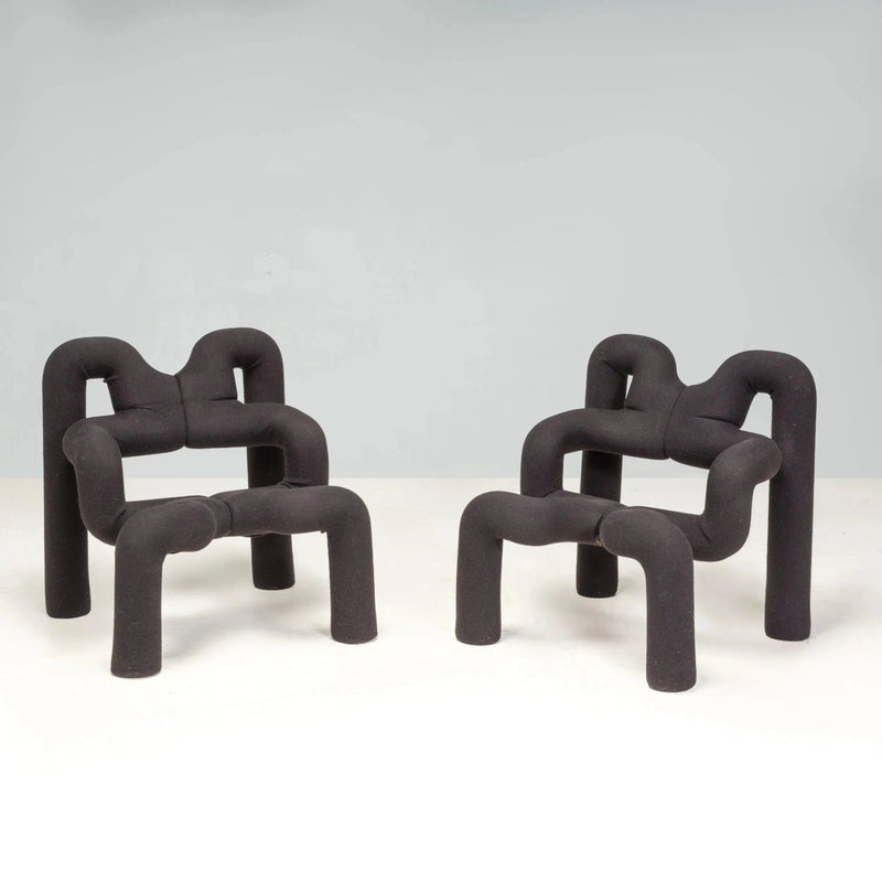 Ekstrem Black Lounge Chairs by Terje Ekstrøm, Set of 2 - REHAUS - Terje Ekstrøm