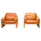 De Sede DS-61 Cognac Leather Armchairs, 1970s, Set of 2