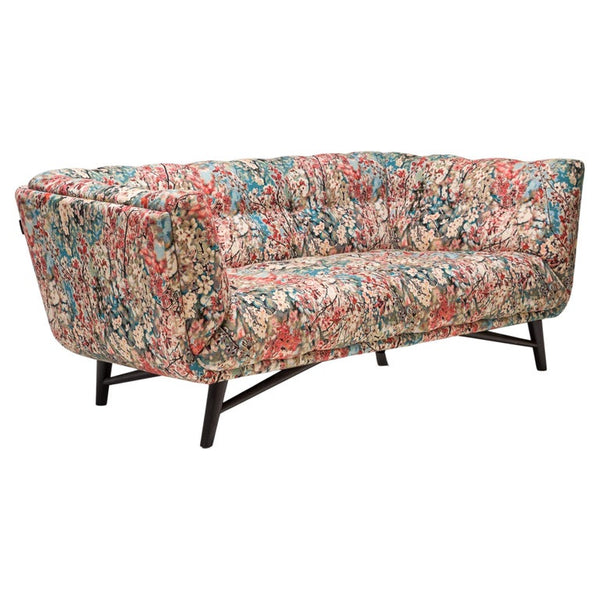 Roche Bobois Floral Tufted Fabric Profile 2.5 Seat Sofa