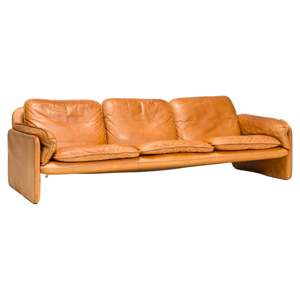 De Sede DS-61 Cedar Brown Leather Sofa, 1972