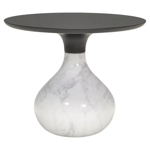 Roche Bobois by Fabrice Berrux AQUA Carrara Marble & Black Side Pedestal table