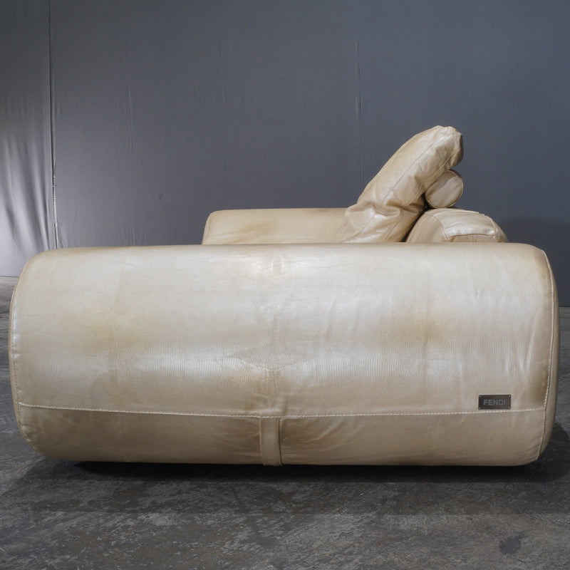 Fendi Casa White Leather Eros Sofa @ REHAUS