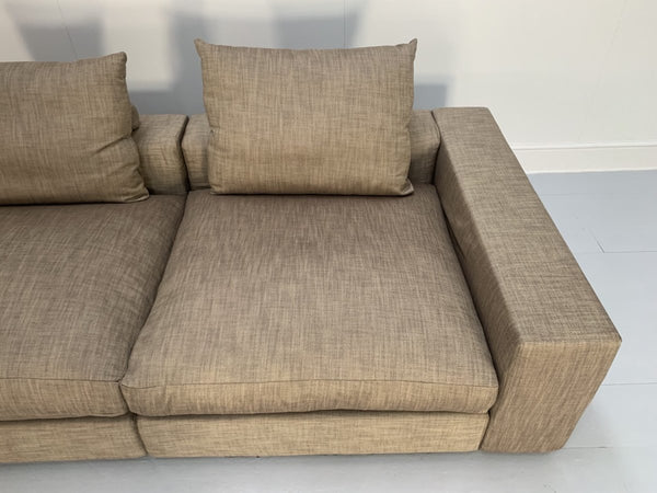 Flexform Groundpiece Sofa & 2 Armchair Suite - In Woven Linen @ REHAUS