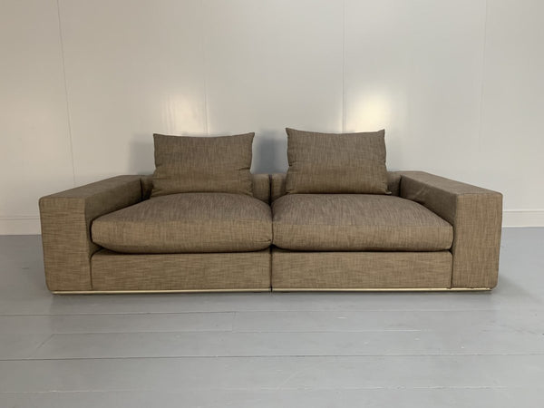 Flexform Groundpiece Sofa & 2 Armchair Suite - In Woven Linen @ REHAUS