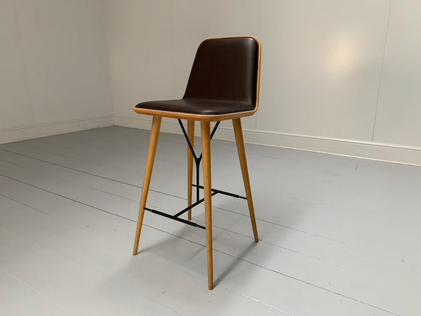 Fredericia Spine Counter Bar Stools - In Brown Leather & Oak (10 Available) @ REHAUS