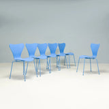 Fritz Hansen by Arne Jacobsen Monochrome Blue Series 7 Dining Chairs, Set of 6 - REHAUS - Fritz Hansen