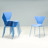 Fritz Hansen by Arne Jacobsen Monochrome Blue Series 7 Dining Chairs, Set of 6 - REHAUS - Fritz Hansen