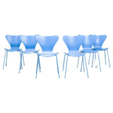 Fritz Hansen by Arne Jacobsen Monochrome Blue Series 7 Dining Chairs, Set of 6 - REHAUS - Fritz Hansen