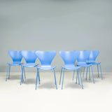 Fritz Hansen by Arne Jacobsen Monochrome Blue Series 7 Dining Chairs, Set of 6 - REHAUS - Fritz Hansen