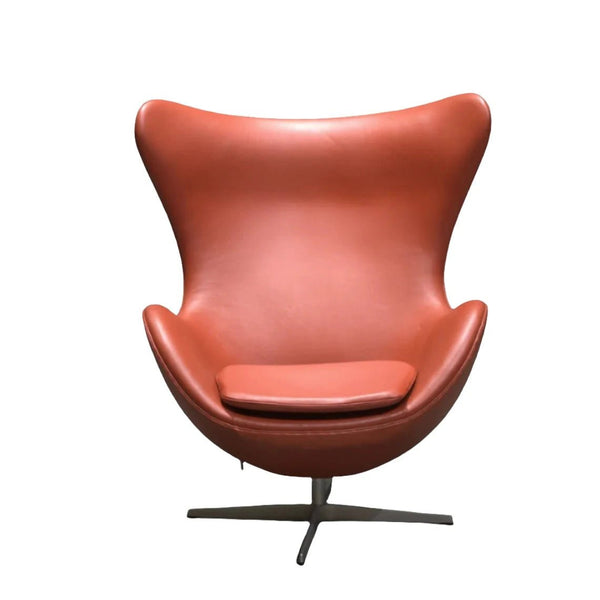 Fritz Hansen Orange Leather Egg Chair by Arne Jacobsen - REHAUS - Fritz Hansen