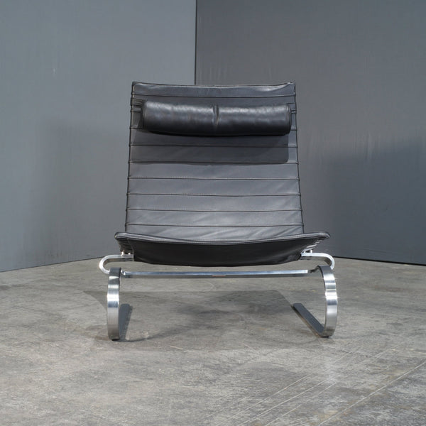 Fritz Hansen PK20 Black Leather Chair by Poul Kjærholm @ REHAUS