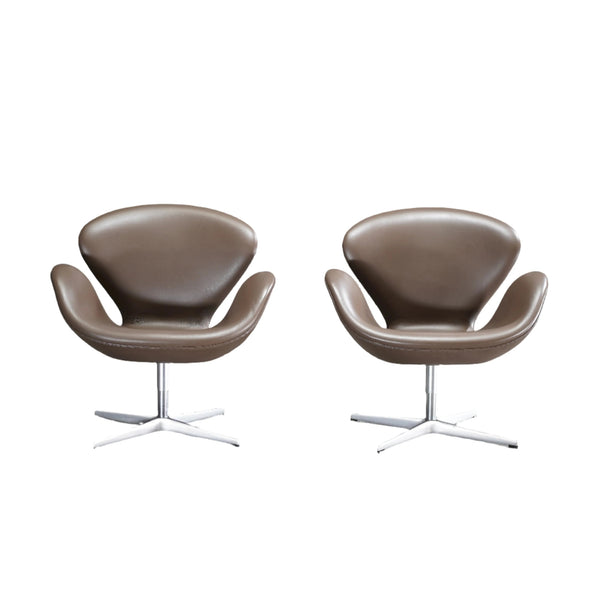 Fritz Hansen Swan™ Leather Chair by Arne Jacobsen, set of 2 - REHAUS - Fritz Hansen
