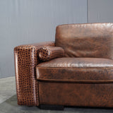 Gamma Arredamenti Brown Crocodile Leather 2 Seater Kelly Sofa @ REHAUS