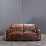 Gamma Arredamenti Brown Crocodile Leather 2 Seater Kelly Sofa @ REHAUS