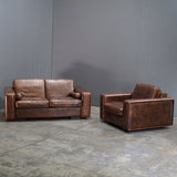 Gamma Arredamenti Brown Crocodile Leather 2 Seater Kelly Sofa @ REHAUS