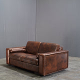 Gamma Arredamenti Brown Crocodile Leather 2 Seater Kelly Sofa @ REHAUS