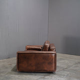 Gamma Arredamenti Brown Crocodile Leather 2 Seater Kelly Sofa @ REHAUS