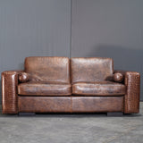 Gamma Arredamenti Brown Crocodile Leather 2 Seater Kelly Sofa @ REHAUS