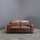 Gamma Arredamenti Brown Crocodile Leather 2 Seater Kelly Sofa @ REHAUS