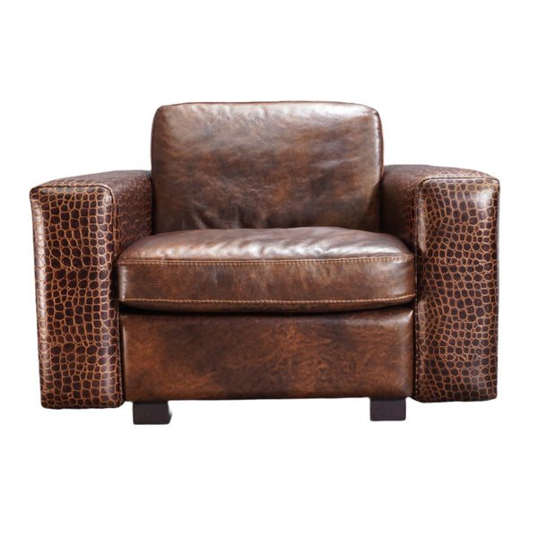 Gamma Arredamenti Brown Crocodile Leather Kelly Armchair @ REHAUS