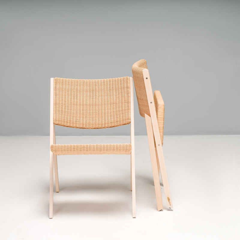 Gio Ponti for Molteni&C D.270.1 Ash and Wicker Folding Armchairs, Set of 2 - REHAUS - Gio Ponti