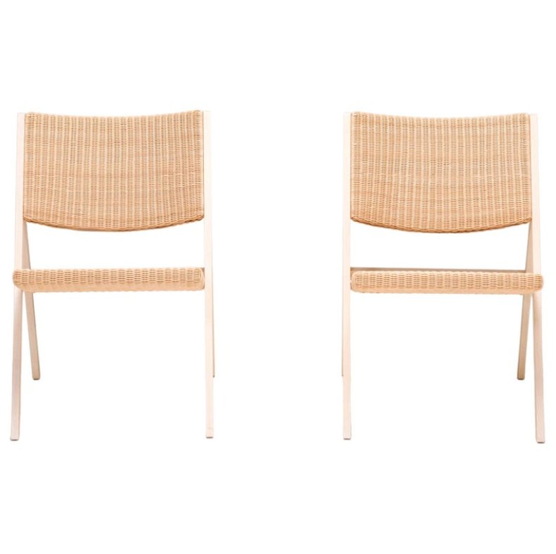 Gio Ponti for Molteni&C D.270.1 Ash and Wicker Folding Armchairs, Set of 2 - REHAUS - Gio Ponti