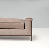 Grey Upholstered Bench with Carved Wooden Frame - REHAUS - Bespoke