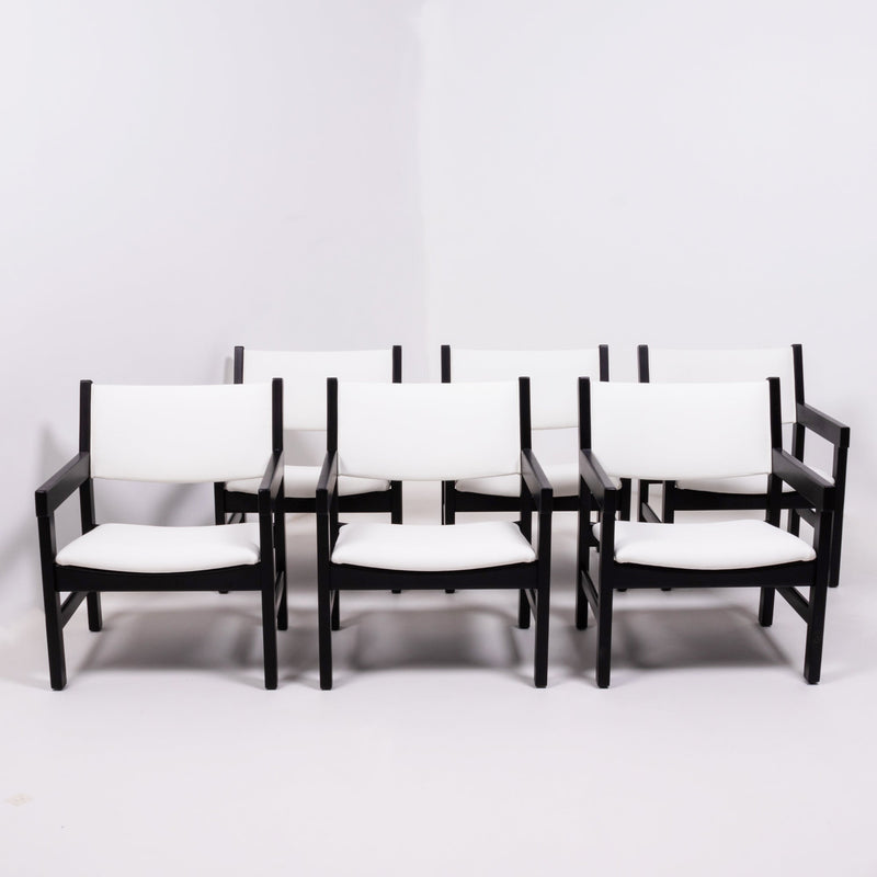 Hans J. Wegner Mid Century Black and White Armchair for GETAMA - REHAUS - Hans Wegner