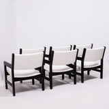 Hans J. Wegner Mid Century Black and White Armchair for GETAMA - REHAUS - Hans Wegner