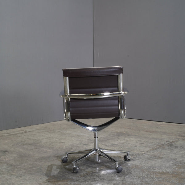 ICF Brown Leather and Aluminium Una Office Chair @ REHAUS