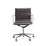 ICF Brown Leather and Aluminium Una Office Chair @ REHAUS