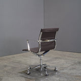 ICF Brown Leather and Aluminium Una Office Chair @ REHAUS