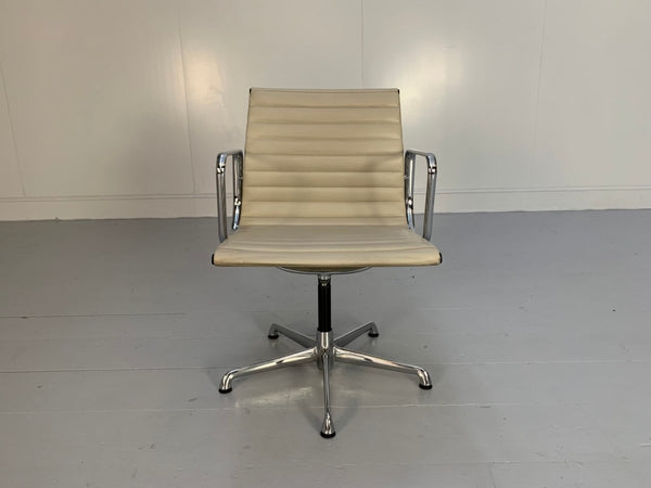 ICF Vitra Eames EA 108 Aluminium Chair - In Pale - Cream Leather @ REHAUS