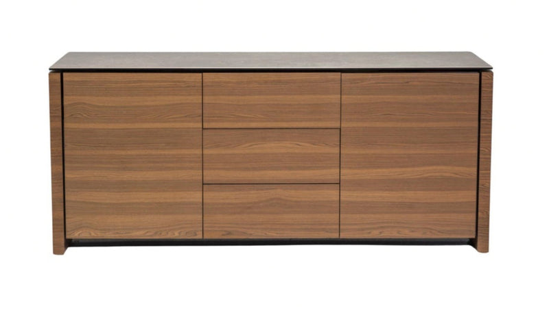 Italian Calligaris Mag Sideboard, Wood & Glass - REHAUS - Calligaris Studio