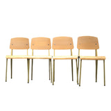 Jean Prouvé Dining Chairs in Pale Yellow, Set of 4 - REHAUS - Jean Prouvé