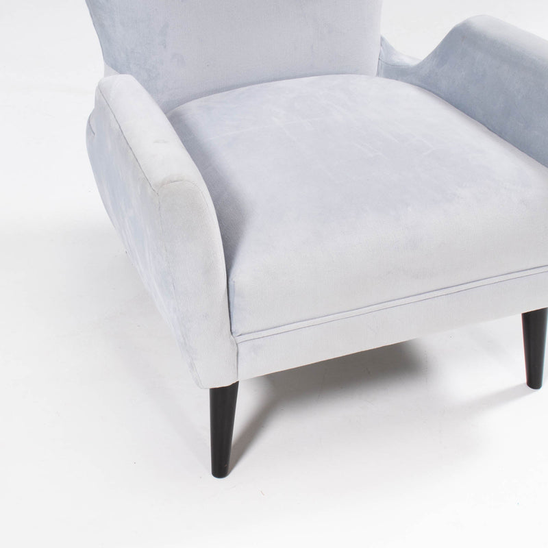 Jonathan Adler Light Blue Velvet Milano Wing Armchair - REHAUS - Jonathan Adler