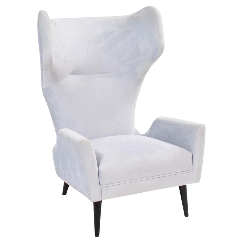 Jonathan Adler Light Blue Velvet Milano Wing Armchair - REHAUS - Jonathan Adler