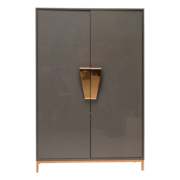 Kelly Hoppen Grey Lacquered Shield Cabinet - REHAUS - Kelly Hoppen