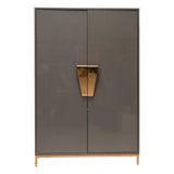 Kelly Hoppen Grey Lacquered Shield Cabinet - REHAUS - Kelly Hoppen