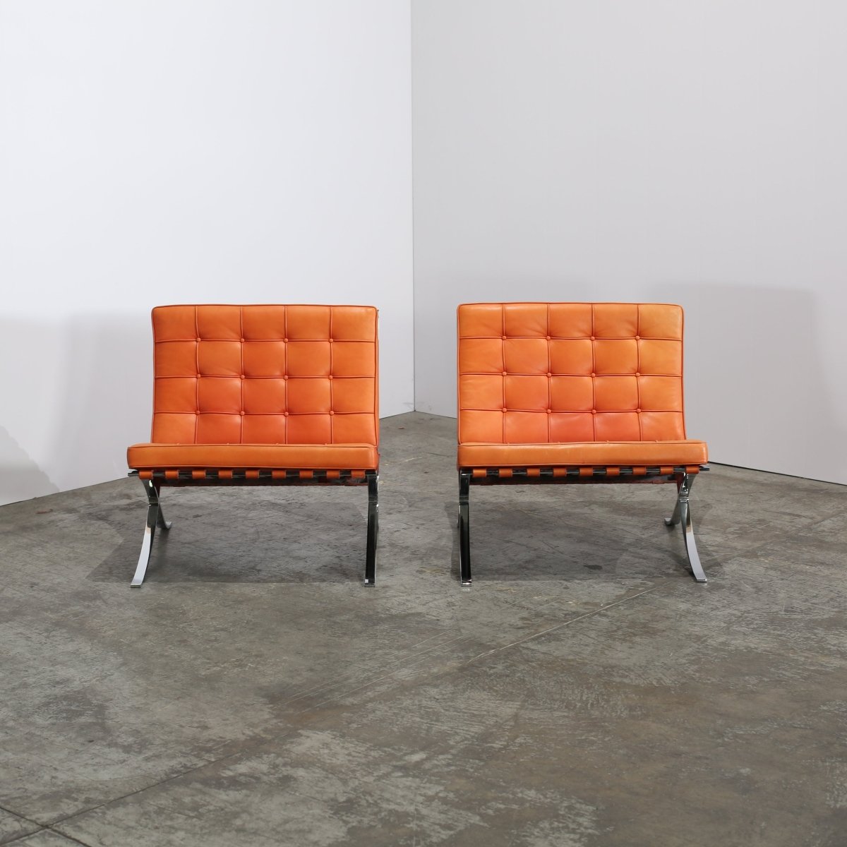 Knoll Barcelona Chairs and Footstool by Mies van der Rohe @ REHAUS