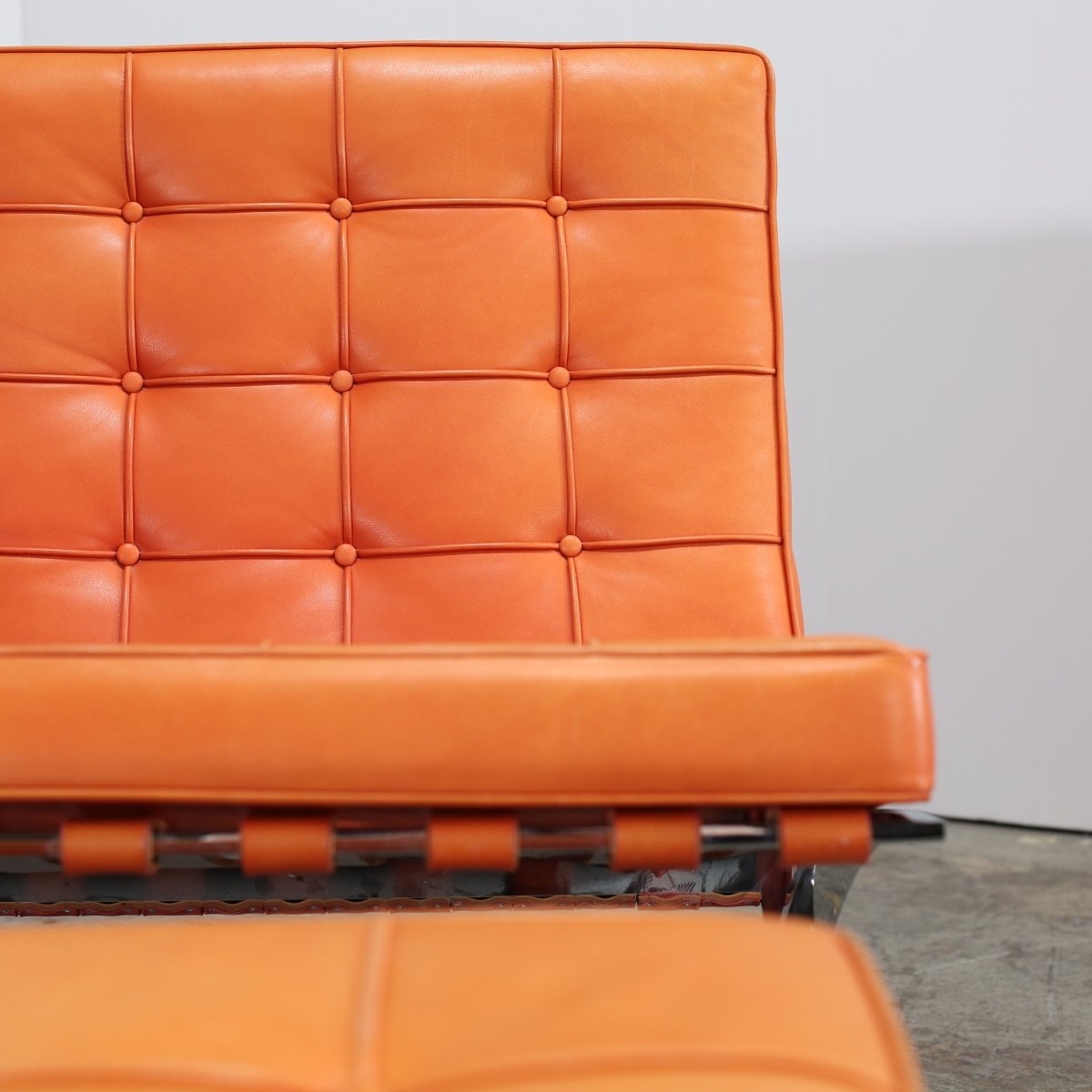 Knoll Barcelona Chairs and Footstool by Mies van der Rohe @ REHAUS