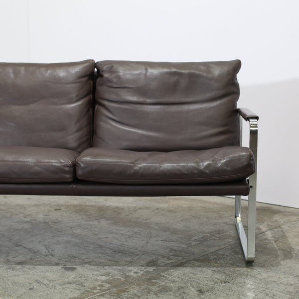 Knoll Brown Leather Fabricius Sofa @ REHAUS
