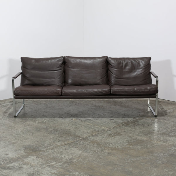 Knoll Brown Leather Fabricius Sofa @ REHAUS