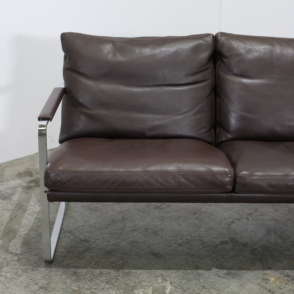 Knoll Brown Leather Fabricius Sofa @ REHAUS