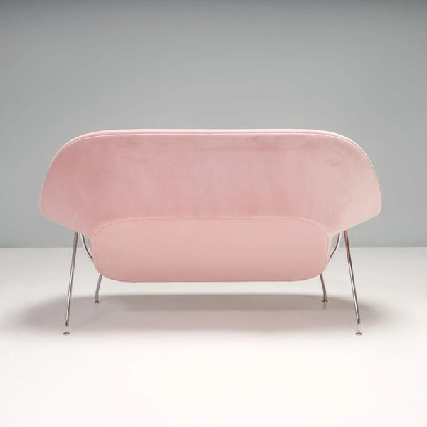 Knoll by Eero Saarinen Womb Dusty Pink Velvet Settee Sofa - REHAUS - Eero Saarinen