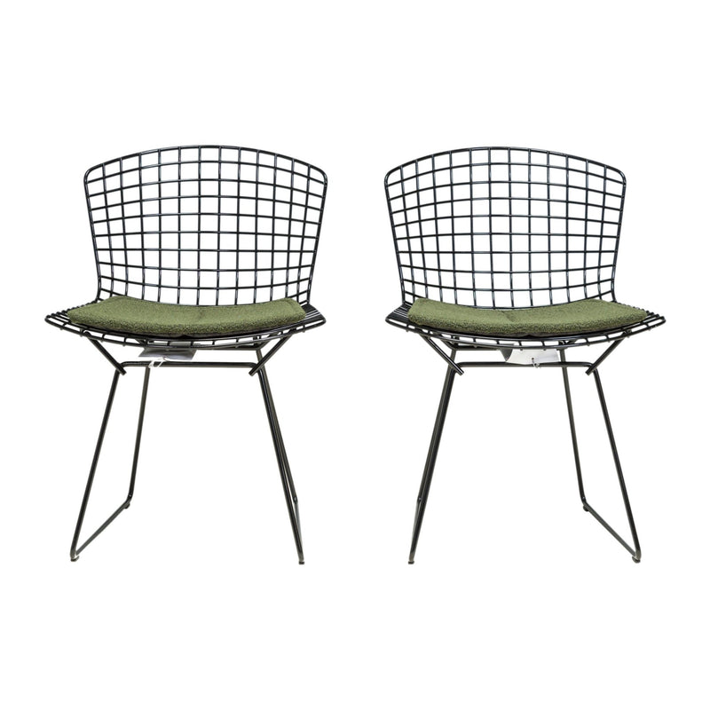 Knoll by Harry Bertoia Black & Green Bertoia Side Dining Chairs, Set of 2 - REHAUS - Harry Bertoia