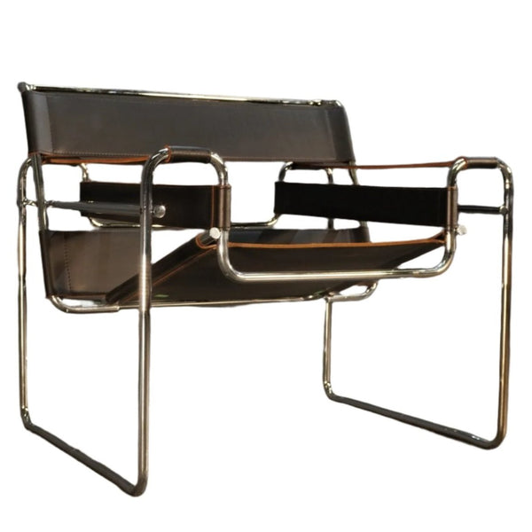 Knoll by Marcel Breuer Wassily Black Leather Armchair @ REHAUS